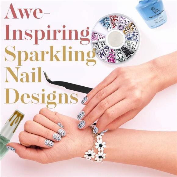 Nail Kit for Girls,Teenitor Nail Art Design Tools Kit with Rhinestones,Nail Gems - Picture 5 of 7